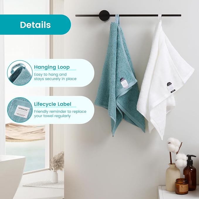 SEMAXE 12-Piece Family Bathroom Towel Set - Image 4