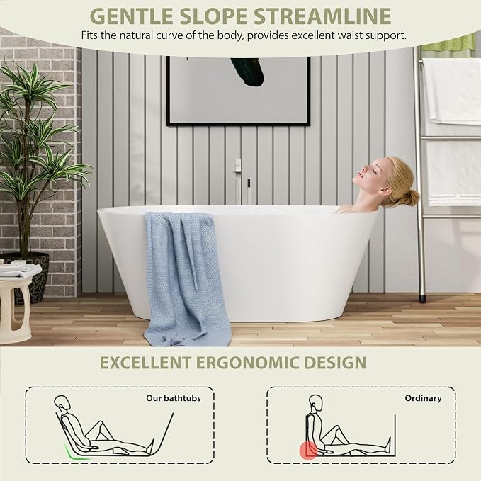 Mocoloo 59 Inch Freestanding Bathtub - Image 3