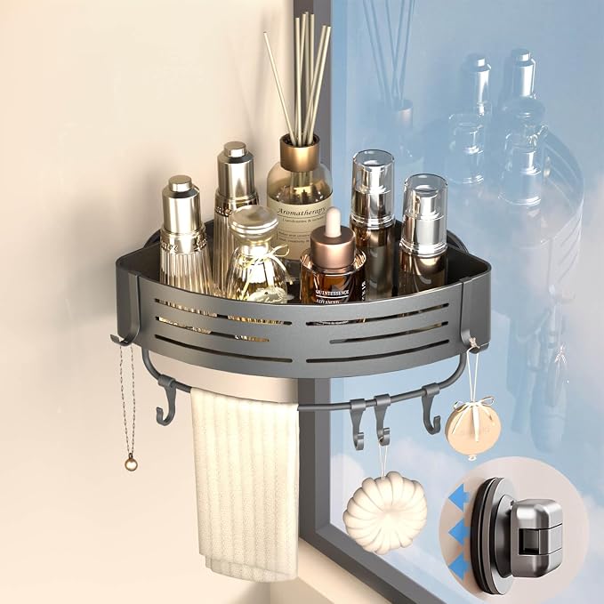 Onemake Corner Shower Caddy Suction Cup, Aluminum Wall Mounted Organizer by Unknown