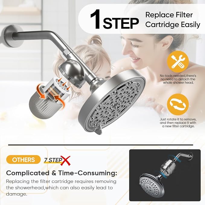 Cobbe Shower Filter | All-METAL Joint | 99% REMOVAL Shower Head Filter - Image 9
