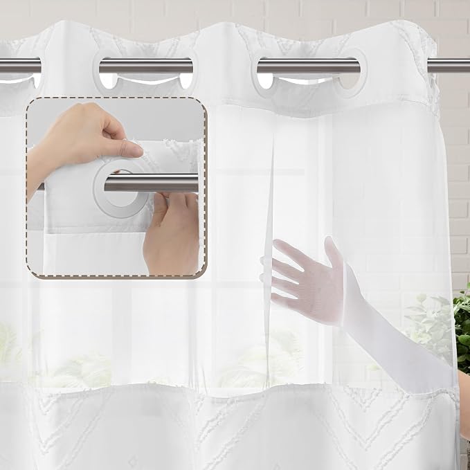 ROSERY No Hook Shower Curtain - Image 5