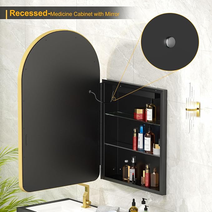 Lighted Arched Medicine Cabinet - Image 7