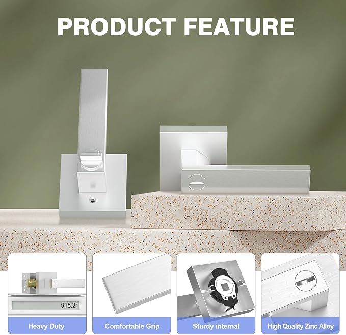 Privacy Door Lever, Heavy Duty Interior Door Handles - Image 7