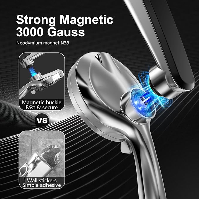 Rain Shower Head with filtered Handheld High Pressure rainfall Shower Heads - Image 2