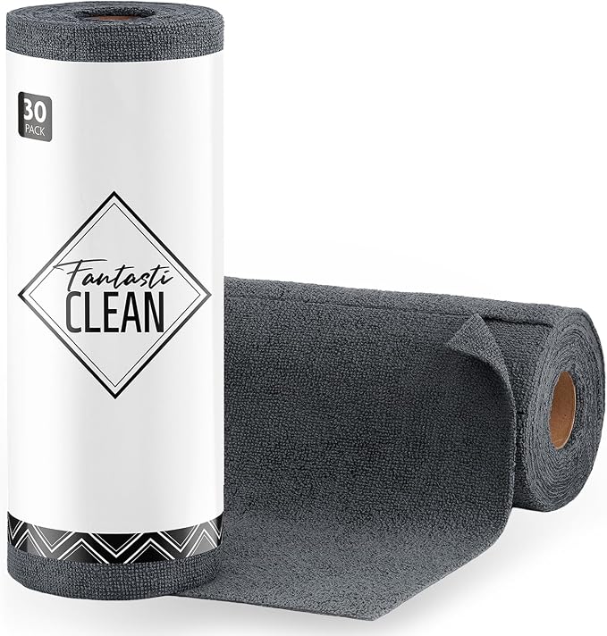 Fantasticlean Microfiber Cleaning Cloth Roll -30 Pack, Tear Away Microfiber by Fantasticlean