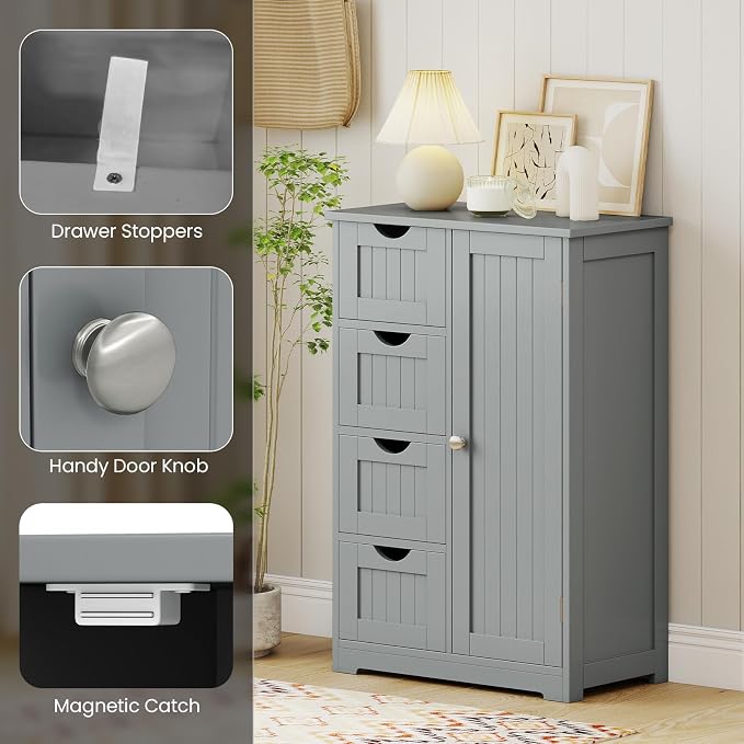 Giantex Bathroom Cabinet, Freestanding Storage Cabinet - Image 7