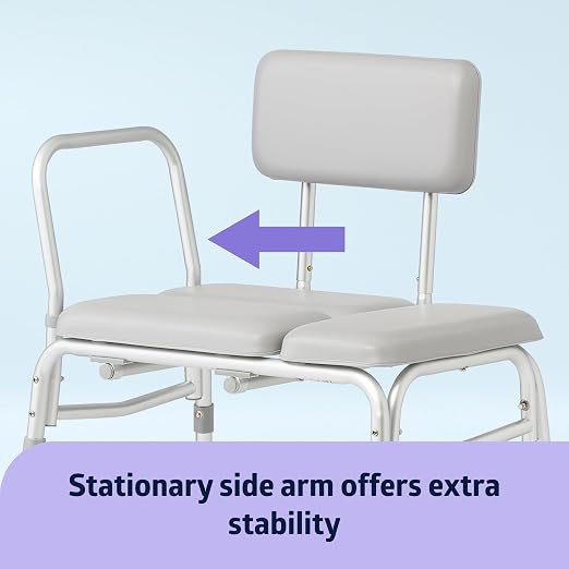 Medline Padded Transfer Bench for Bathtub and Shower, Height Adjustable - Image 3