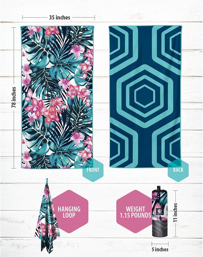 VENTURE 4TH Microfiber Beach Towel: Quick-Dry, Sandproof and Lightweight - Image 4