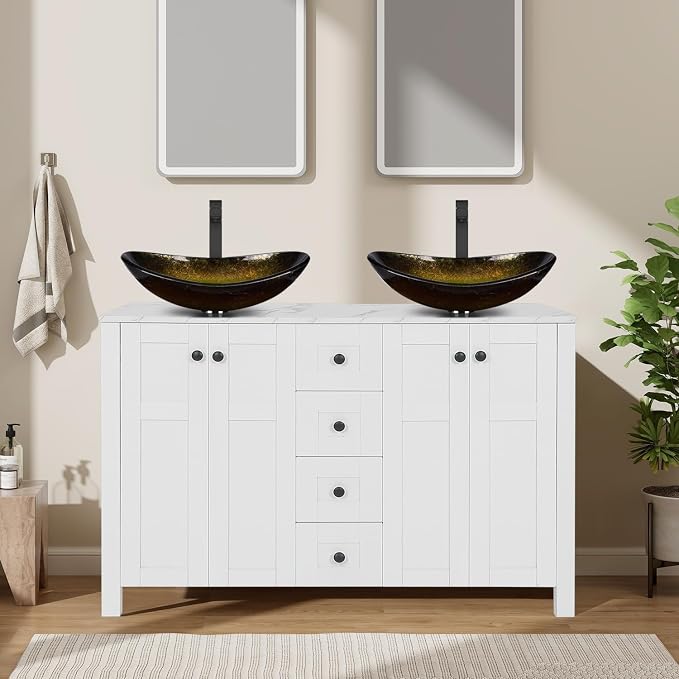 48 Inch White Bathroom Vanity by Solidee