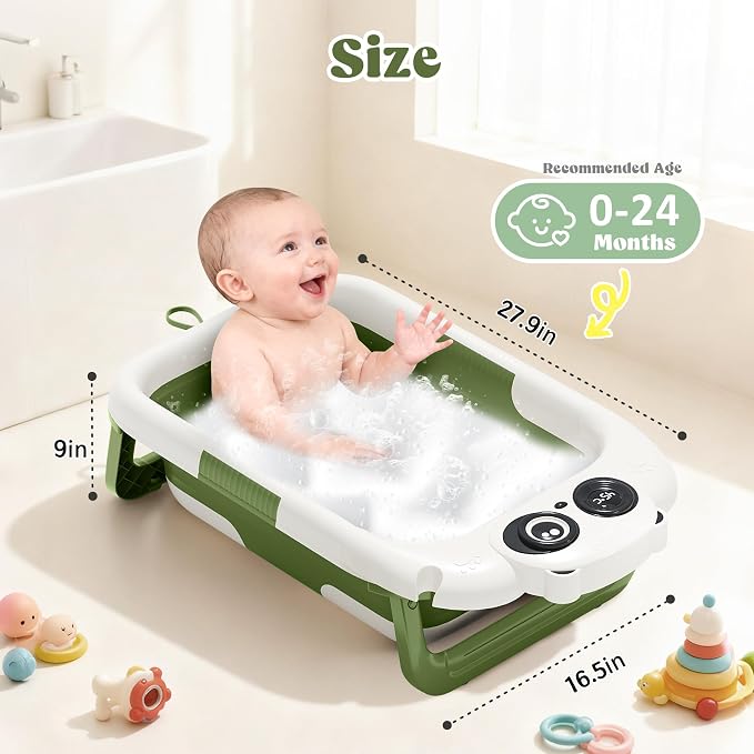 Collapsible Baby Bathtub for Newborn to Toddler, Portable Baby Bath Tub - Image 2