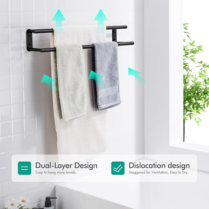 BAGNOLUX Double Towel Bar, SUS304 Towel Racks - Image 5
