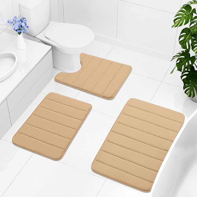 Buganda Memory Foam U-Shaped Contour Toilet Rugs, Non Slip Absorbent, Thick - Image 8