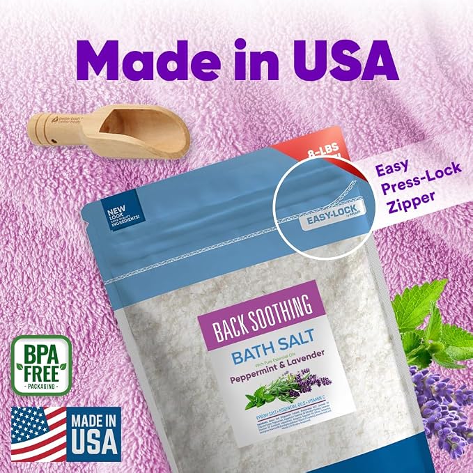 Back Soothing Bath Salt 128 Ounces USP Grade Epsom Salt - Image 7