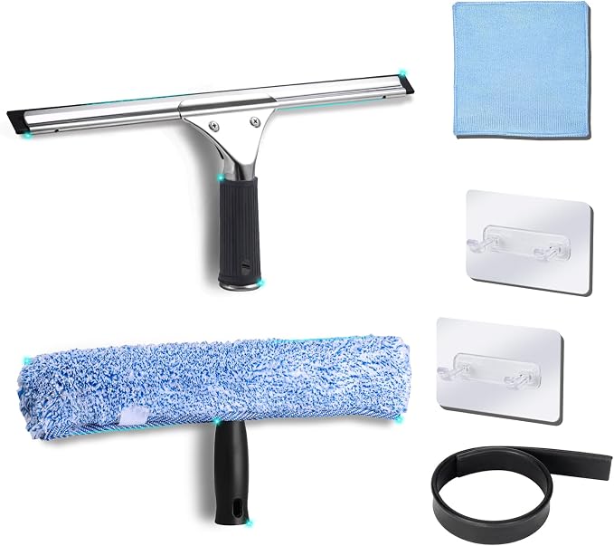 2Pack 14-Inch Multifunctional Rust Proof Window Cleaning Kit. Squeegee by MRDARENSU