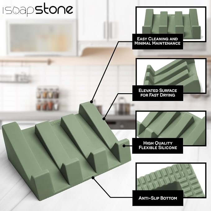 Silicone Soap Dish Self Draining Bar Soap Holder - Image 5