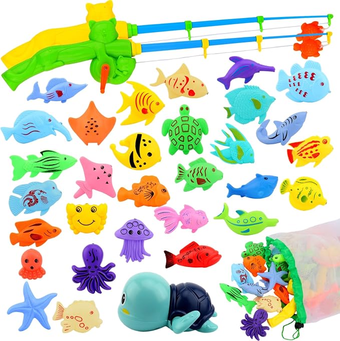 Magnetic Fishing Pool Toys Game, Water Table Bathtub Bath Toy by AUUGUU