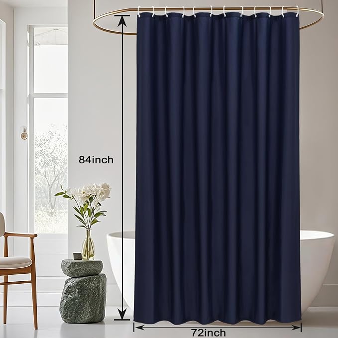 AooHome Extra Long Shower Liner, Polyester Solid Color Shower Curtain - Image 7
