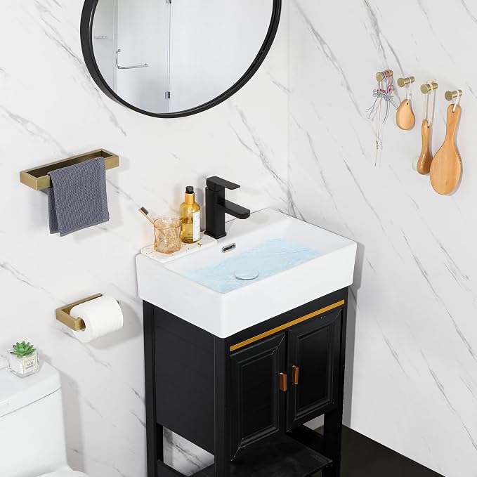 SAYAYO 6-Piece Bathroom Hardware Set Gold, Includes 10 Inch Towel Bar, Toilet - Image 2