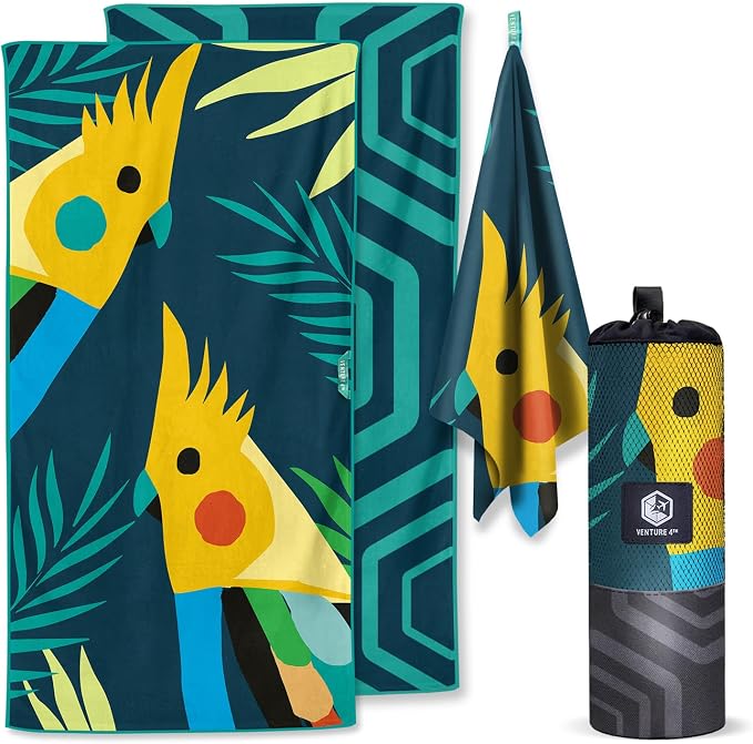 VENTURE 4TH Microfiber Beach Towel: Quick-Dry, Sandproof and Lightweight by VENTURE4TH