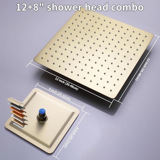 Thermostatic Shower System Brushed Gold Shower Faucet Set, Four Modes Shower - Image 7