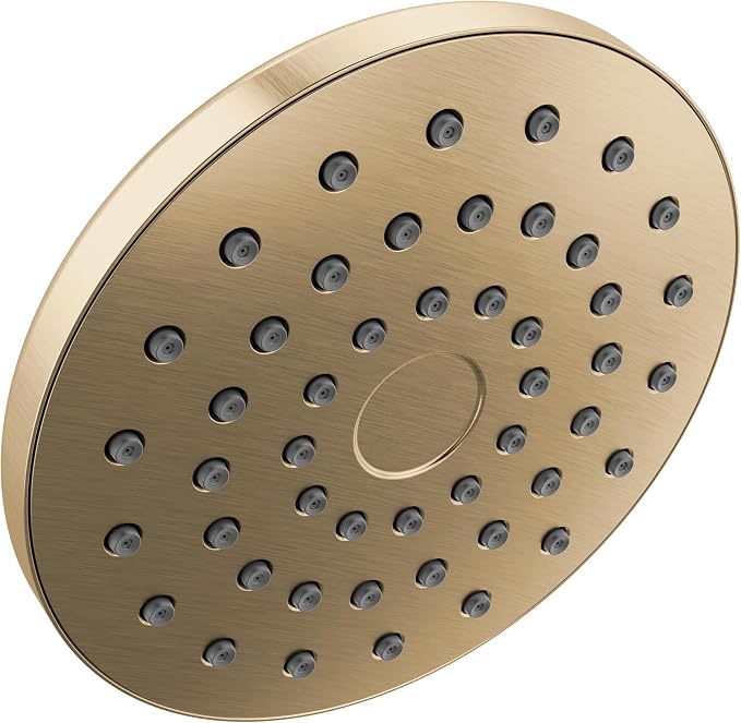 Delta PivotPro Brushed Gold Rain Showerhead, Single Setting 7 Inch Round Shower by DeltaFaucet