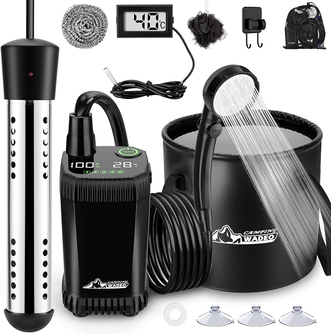 2026 Upgraded Portable Shower for Camping by WADEOmakeyourlifebetter