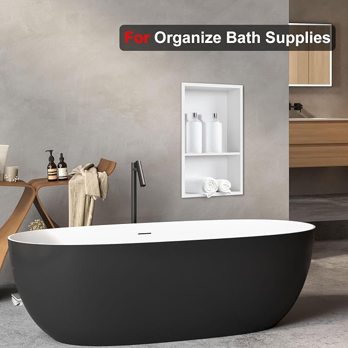 Shower Niche, 12 * 18 Stainless Steel Elegant Bathroom Niche, No Tile Needed - Image 4