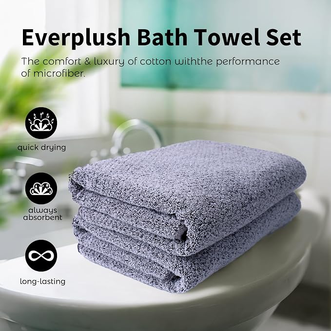 Everplush Oversized Bath Towel – 2 Pieces, Super Soft & Highly Absorbent - Image 3