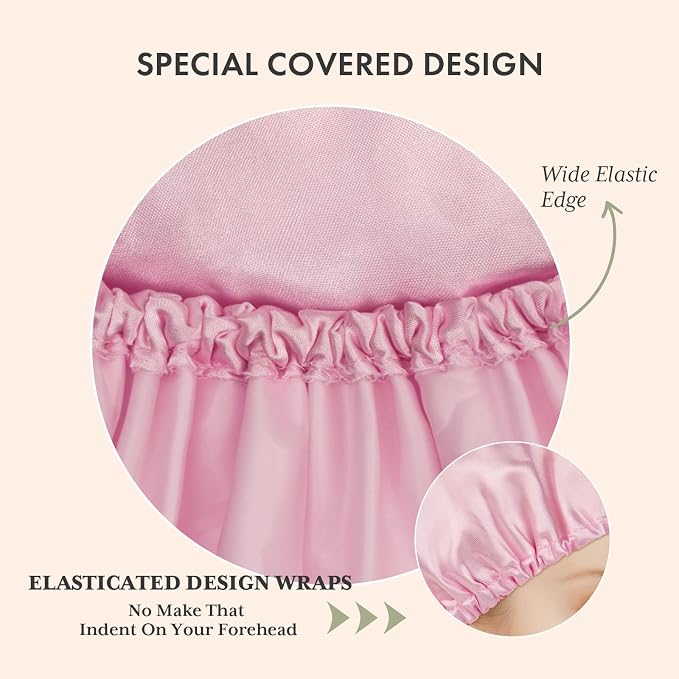 AmazerBath Shower Cap, Double Layers Hair Cap - Image 4