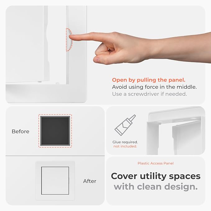 4x4 Inch White Access Panel – ABS Plastic Rectangular Wall & Ceiling Access Door - Image 4
