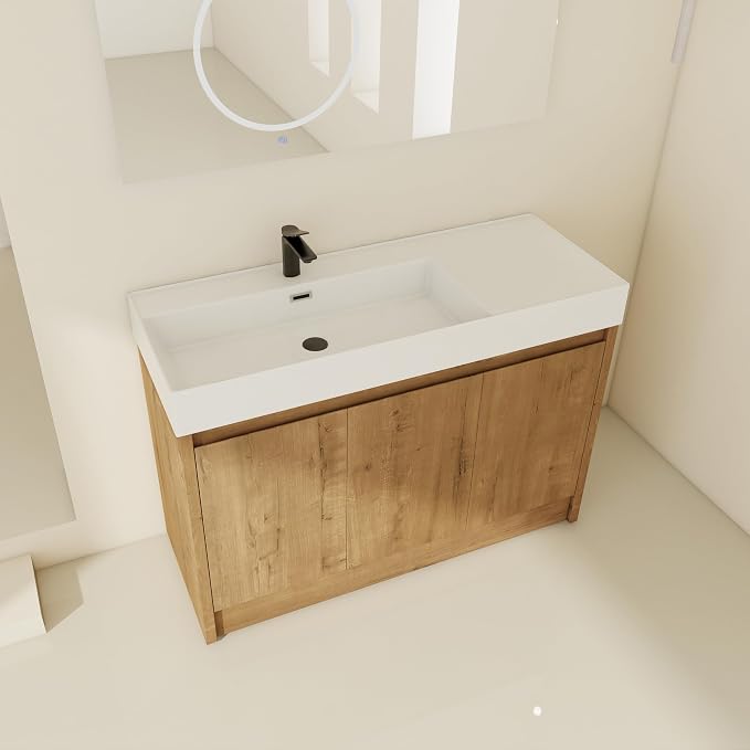 48 inch Bathroom Vanity with Sink, Single Resin Sink Bathroom Cabinet, Modern - Image 8