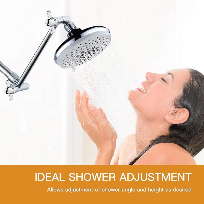 8 Inch Shower Head Extension Arm Chrome.Solid Brass Adjustable Shower Arm - Image 5