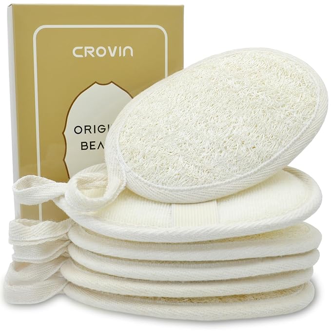 Natural Loofah Exfoliating Body Scrubber, Made by CROVIN