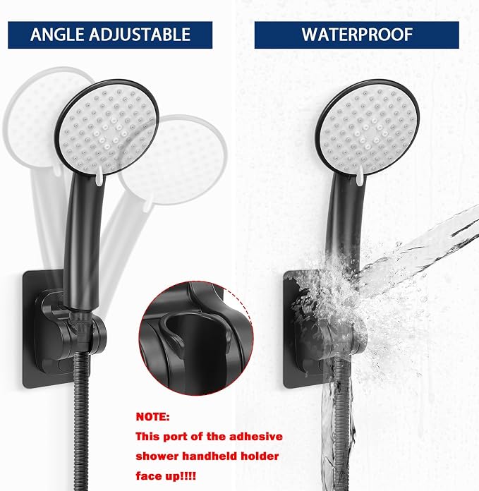 NearMoon Self Adhesive Shower Head Holder-Adjustable Handheld Shower Holder NO - Image 3