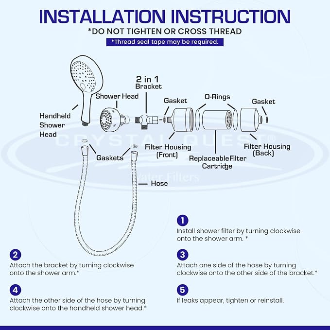 Crystal Quest Luxury Handheld Shower Power Filtration System - Image 5
