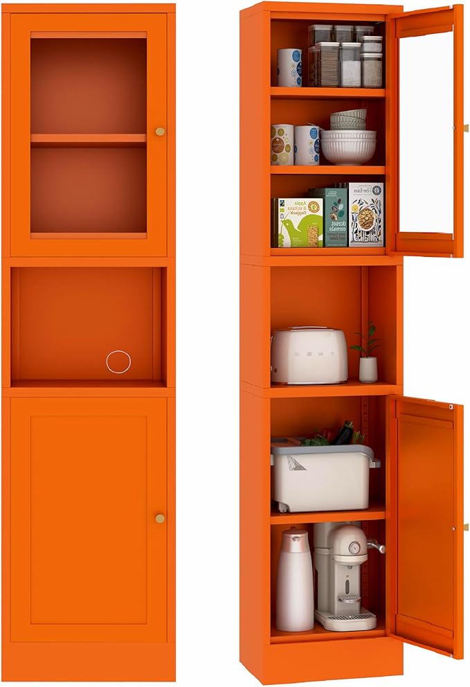Metal Bathroom Storage Cabinet 67" Slim Bathroom Organizer by XIUSVON