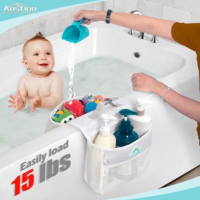 Saddle shape 2 Compartments Bath Toy Organizer, Easy Access - Image 3
