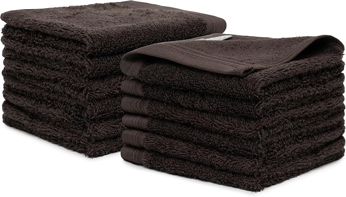 100% Cotton Washcloths Set 13” x 13” | Chocolate Towels | Set of 18 Ultra Soft - Image 5