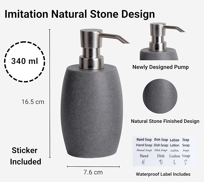 Sandstone Textured Resin Soap Dispenser - Image 3