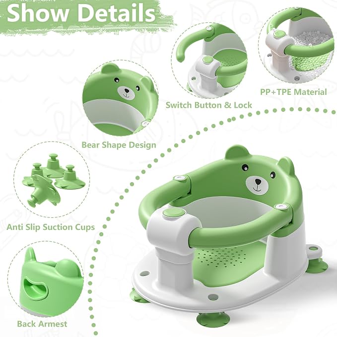 Baby Bath Seat for Babies 6 Months & Up, Toddler Bath Seats for Babies Sitting - Image 3