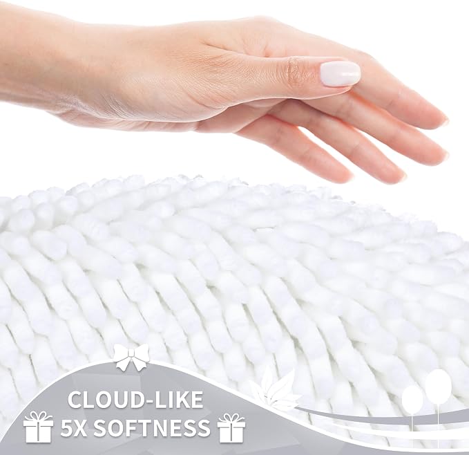 Yimobra Toilet Rugs U Shaped Washable, Extra Thick Soft Absorbent Chenille - Image 3