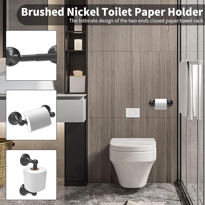 Newfun 8-Pieces 24" Bathroom Hardware Set, Bathroom Accessory Set, Includes 24" - Image 5