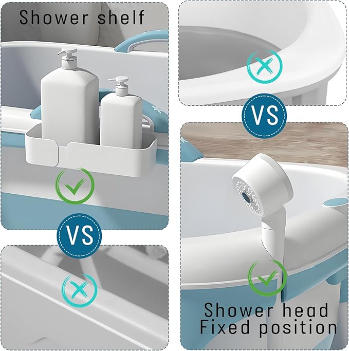 Portable Bathtub, 39 inch Portable Folding Bathtub - Image 6