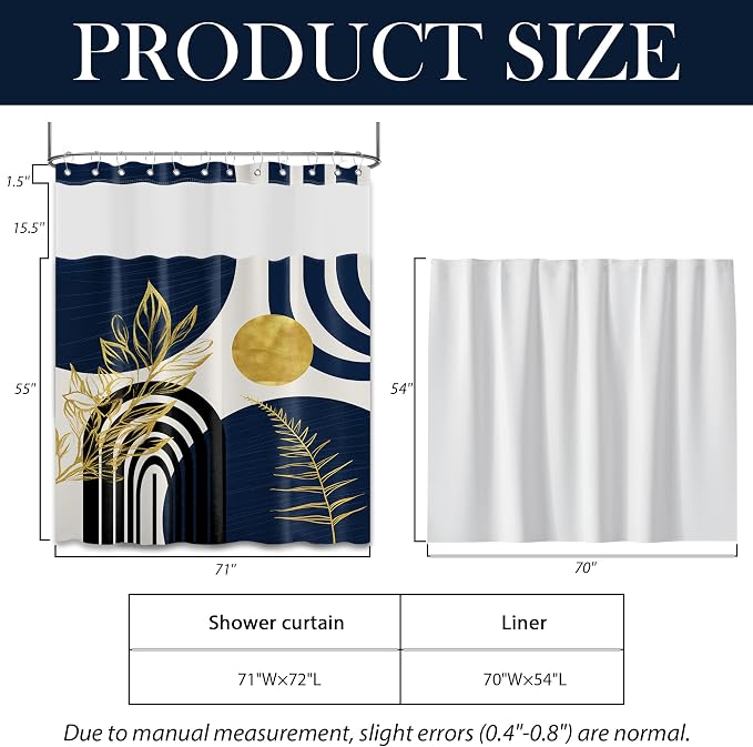 Navy Blue See Through Mesh Top Shower Curtain - Image 5