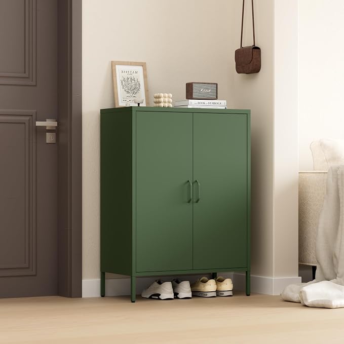 Metal Locker Storage Cabinet, Accent Sideboard Cabinet - Image 4