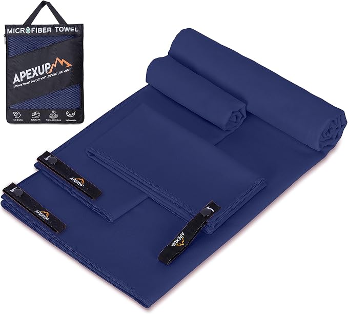 APEXUP Microfiber Travel Towel, Ultra Absorbent Quick Dry Towels, Lightweight by APEXUP