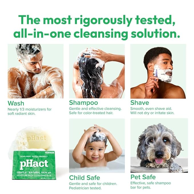 ANDREW LESSMAN pHact Moisture-Rich, Soap-Free Cleansing Bar Hint of Mint. - Image 6