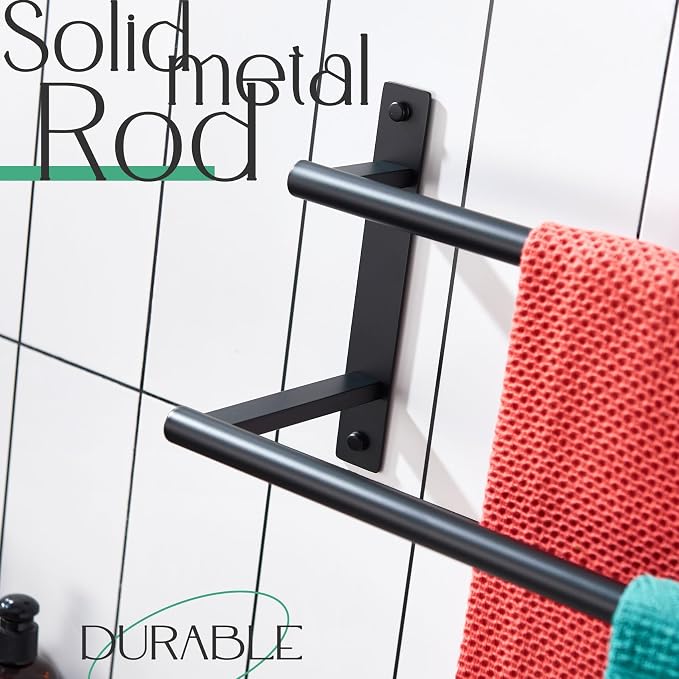 KOKOSIRI 20 Inch Double Towel Bar Bath Towel Racks Bathroom Towel Holder Towel - Image 5