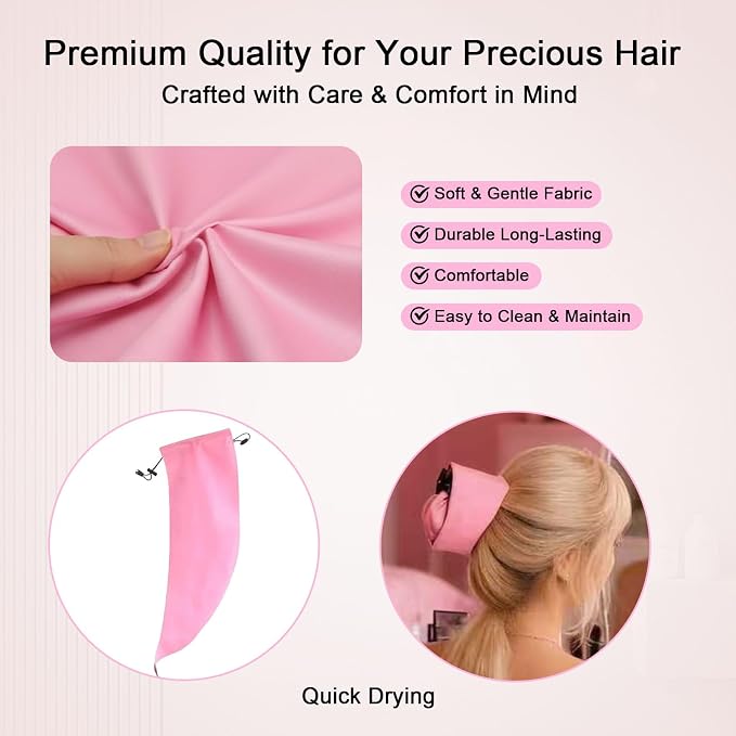 Waterproof Hair Sleeve for Long Hair, Crown Washing Shower Cap Ponytail - Image 6