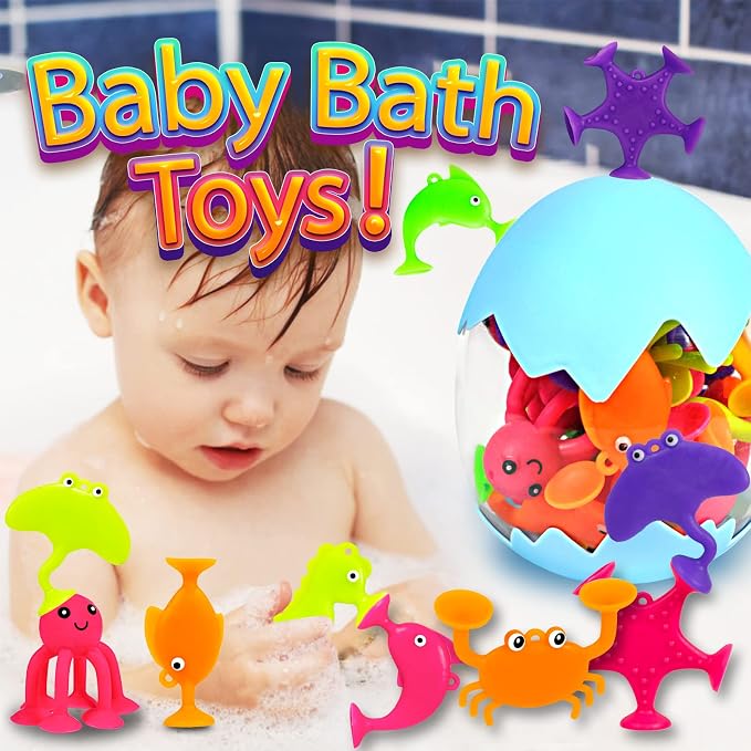 Suction Bath Toys for Kids, No Hole Mold Free Bath Toy, Sensory Window Building - Image 4